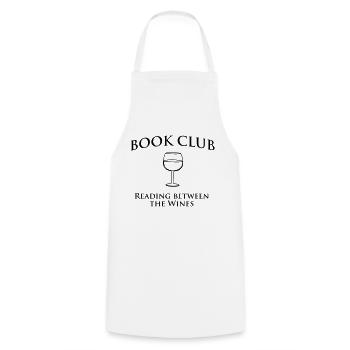 Book Club Reading Between the Wines - Cooking Apron - white - Front - AI Model Male 185 dark (185cm)