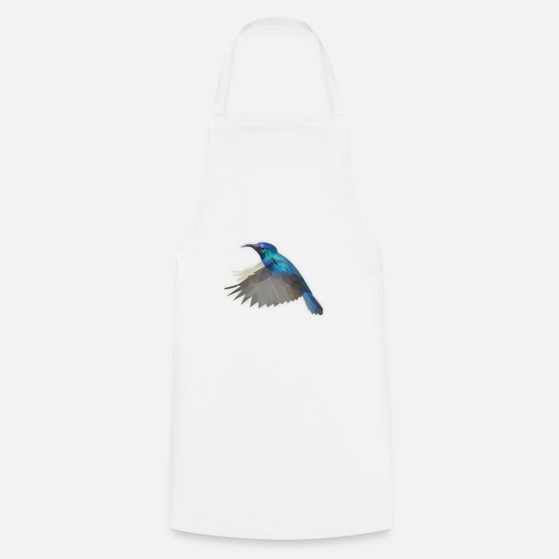 LowPoly "colibri" - Tablier de cuisine - blanc