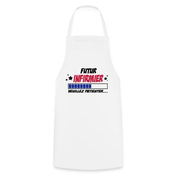 futur infirmier - Tablier de cuisine - blanc - Devant - AI Model Male 185 dark (185cm)