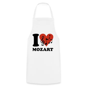 I love Mozart - Kochschürze - Weiß - Vorne - AI Model Male 185 dark (185cm)