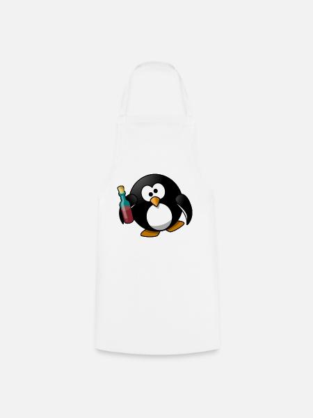 Pinguin Alkohol - Kochschürze - Weiß