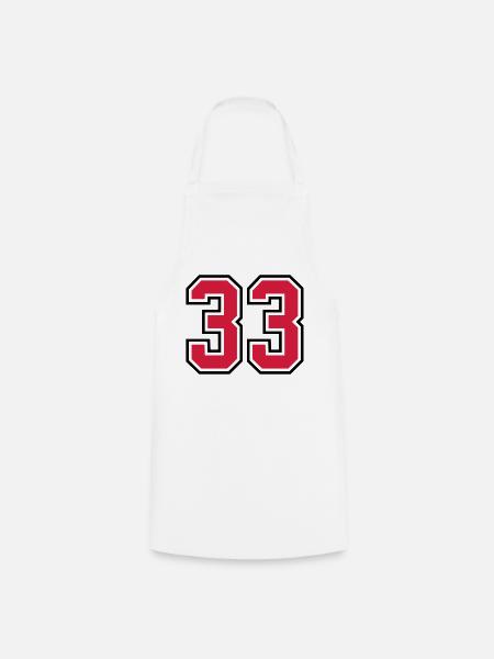 33 sports jersey football number - Cooking Apron - white
