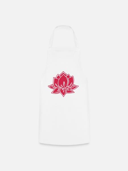 Lotus, Lotusblüte, Lotusblume, 23 Farben wählbar - Kochschürze - Weiß