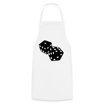 Dice - Cooking Apron - white - Front - AI Model Male 185 dark (185cm)
