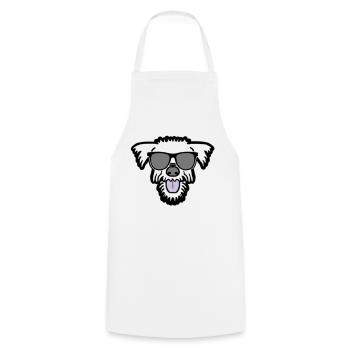 cool dog in the summer holidays - Cooking Apron - white - Front - AI Model Male 185 dark (185cm)