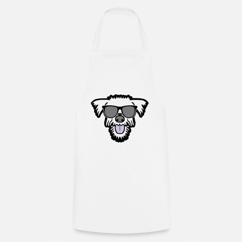 cool dog in the summer holidays - Cooking Apron - white