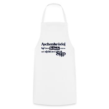 Aschenbrödel hat ihren Schuh verloren - Cooking Apron - white - Front - AI Model Male 185 dark (185cm)