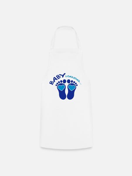Baby Loading Blue - Kochschürze - Weiß