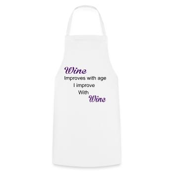 Wine - Kochschürze - Weiß - Vorne - AI Model Male 185 dark (185cm)