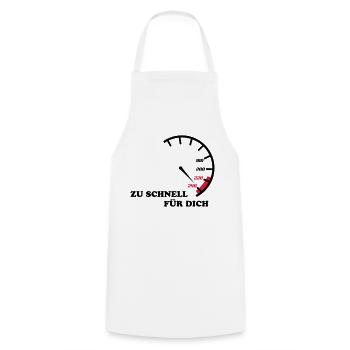 zu_schnell_fuer_dich - Kochschürze - Weiß - Vorne - AI Model Male 185 dark (185cm)