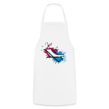 strandstuhl farbe spritzer tropfen klecks liegestu - Kochschürze - Weiß - Vorne - AI Model Male 185 dark (185cm)