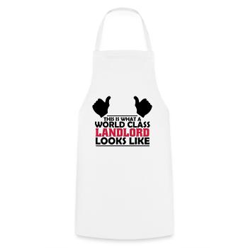world class landlord - Cooking Apron - white - Front - AI Model Male 185 dark (185cm)