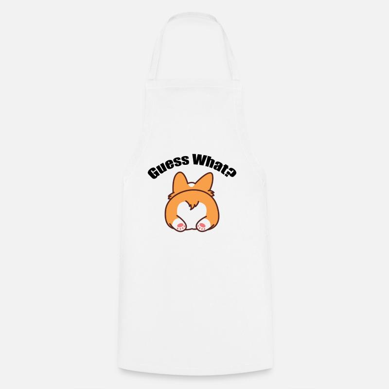 Guess What? Corgi Butt - Cooking Apron - white