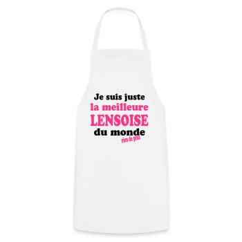 Je suis juste la meilleure lensoise du monde - Tablier de cuisine - blanc - Devant - AI Model Male 185 dark (185cm)