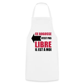 ce bogosse n'est pas libre il est à moi - Tablier de cuisine - blanc - Devant - AI Model Male 185 dark (185cm)