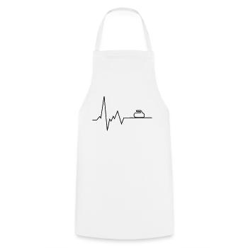 Curling en rythme cardiaque - Tablier de cuisine - blanc - Devant - AI Model Male 185 dark (185cm)