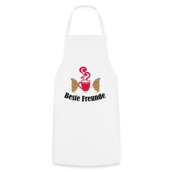 croissant_and_coffee_friends_001 - Kochschürze - Weiß - Vorne - AI Model Male 185 dark (185cm)