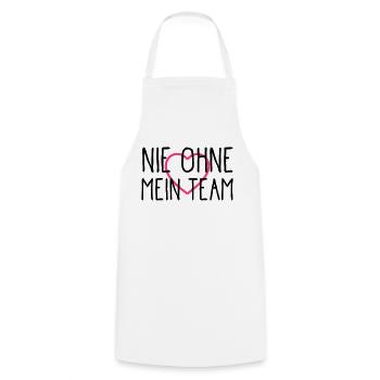 herz nie ohne mein team - Kochschürze - Weiß - Vorne - AI Model Male 185 dark (185cm)