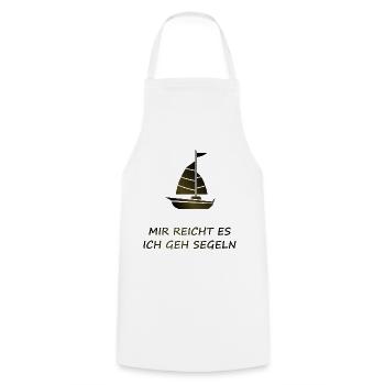 Mir Reicht Es Ich Geh Segeln - Kochschürze - Weiß - Vorne - AI Model Male 185 dark (185cm)