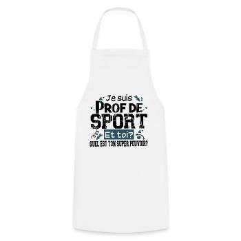 Prof de Sport Professeur Métier Cadeau Humour - Tablier de cuisine - blanc - Devant - AI Model Male 185 dark (185cm)