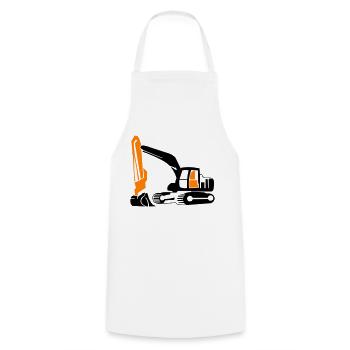 Excavatrice - Tablier de cuisine - blanc - Devant - AI Model Male 185 dark (185cm)