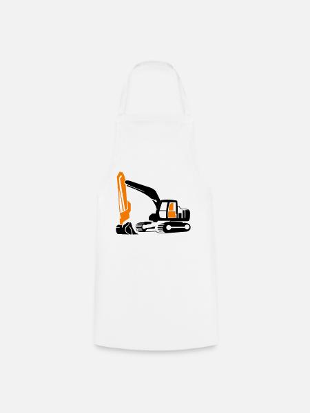 Bagger - Kochschürze - Weiß