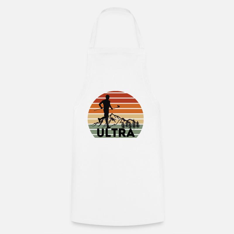 Ultra Trail Runner Coucher de soleil - Tablier de cuisine - blanc