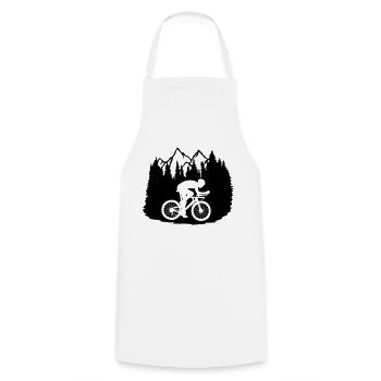 Nature Bicycle Rider - Cooking Apron - white - Front - AI Model Male 185 dark (185cm)