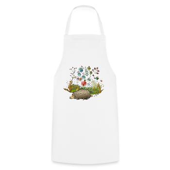 Hedgehog - Cooking Apron - white - Front - AI Model Male 185 dark (185cm)
