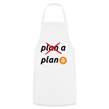 plan b bitcoin - Kochschürze - Weiß - Vorne - AI Model Male 185 dark (185cm)
