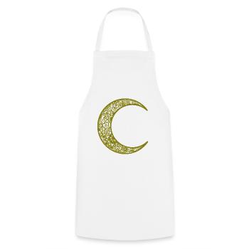 Tatouage au henné vert Croissant de lune - Tablier de cuisine - blanc - Devant - AI Model Male 185 dark (185cm)