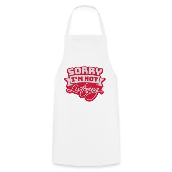 désolé de ne pas écouter - Tablier de cuisine - blanc - Devant - AI Model Male 185 dark (185cm)