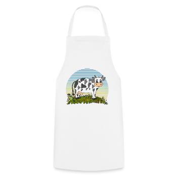 Cow - Cooking Apron - white - Front - AI Model Male 185 dark (185cm)