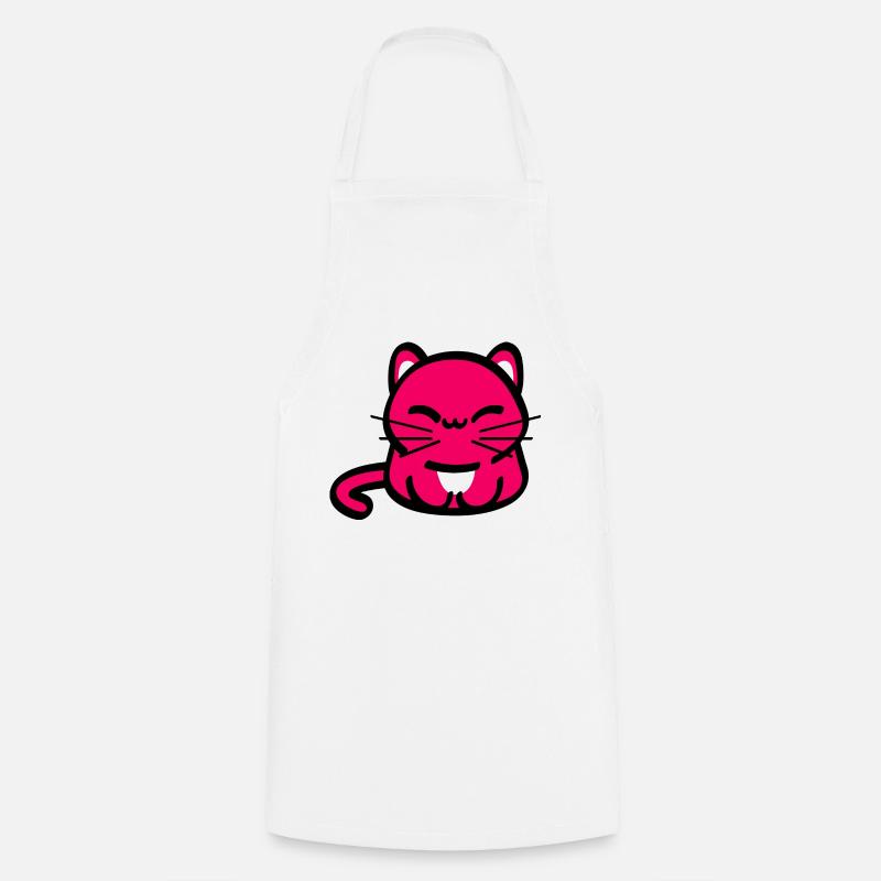 Schmunzel Katze - Kochschürze - Weiß