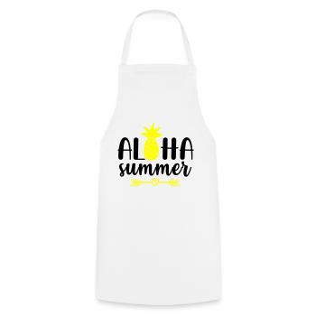 aloha summer - Kochschürze - Weiß - Vorne - AI Model Male 185 dark (185cm)
