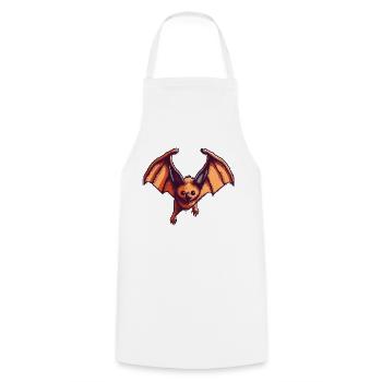 8 Bit Flughund in retro und vintage Pixelart - Kochschürze - Weiß - Vorne - AI Model Male 185 dark (185cm)
