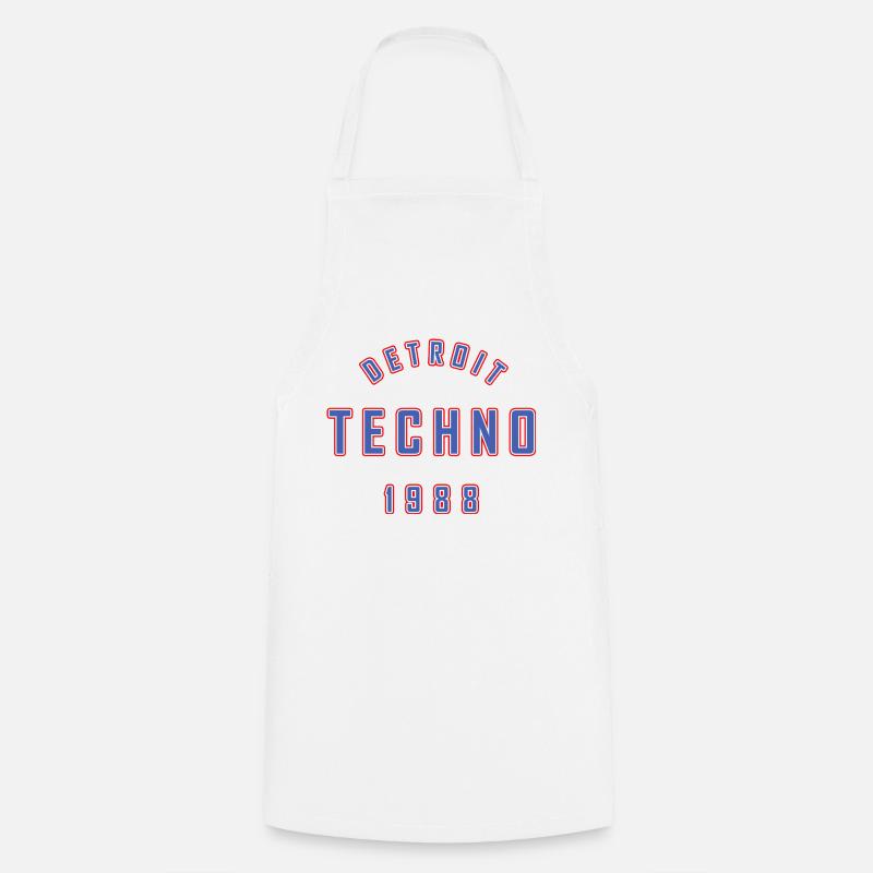 DETROIT TECHNO 1988 - Cooking Apron - white
