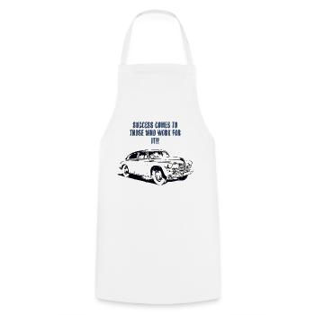 Success through Dedication and Hard Work - Cooking Apron - white - Front - AI Model Male 185 dark (185cm)