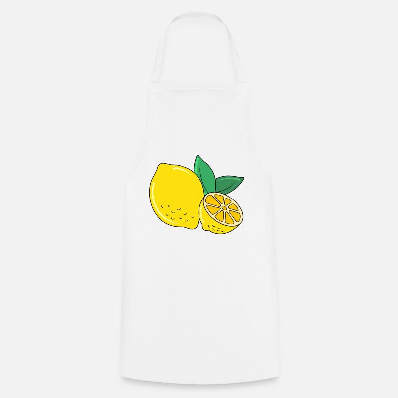Lemon Time - citron - Tablier de cuisine - blanc