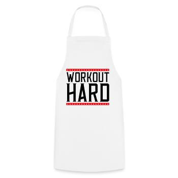 workout hard 2 - Kochschürze - Weiß - Vorne - AI Model Male 185 dark (185cm)