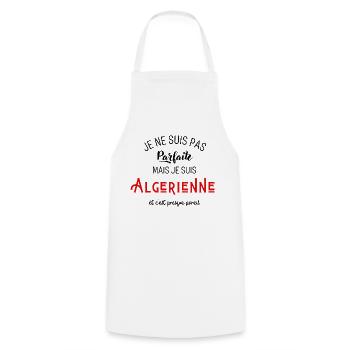 Pas parfaite mais algérienne - Tablier de cuisine - blanc - Devant - AI Model Male 185 dark (185cm)