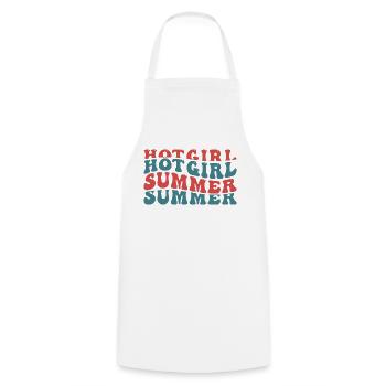 Hot Girl Summer Typographie - Tablier de cuisine - blanc - Devant - AI Model Male 185 dark (185cm)