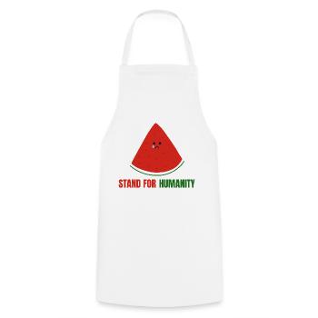 stand for humanity - Cooking Apron - white - Front - AI Model Male 185 dark (185cm)