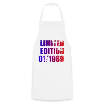 35th Anniversary Limited Edition 01/1989 - Cooking Apron - white - Front - AI Model Male 185 dark (185cm)