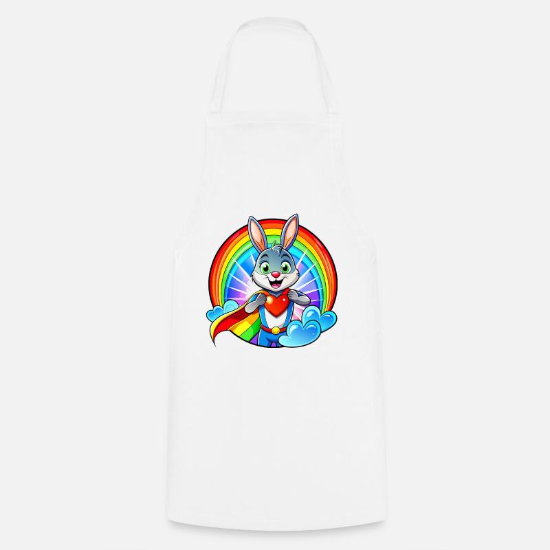 Superhero Bunny - Cooking Apron - white