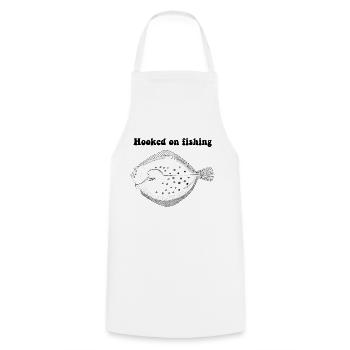 Hooked on fishing 2 - Cooking Apron - white - Front - AI Model Male 185 dark (185cm)