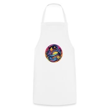 Colorful Dreams: Immerse yourself in fantasy worlds - Cooking Apron - white - Front - AI Model Male 185 dark (185cm)