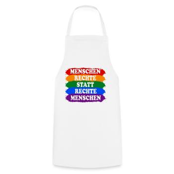 Menschenrechte statt rechte Menschen Regenbogen - Kochschürze - Weiß - Vorne - AI Model Male 185 dark (185cm)
