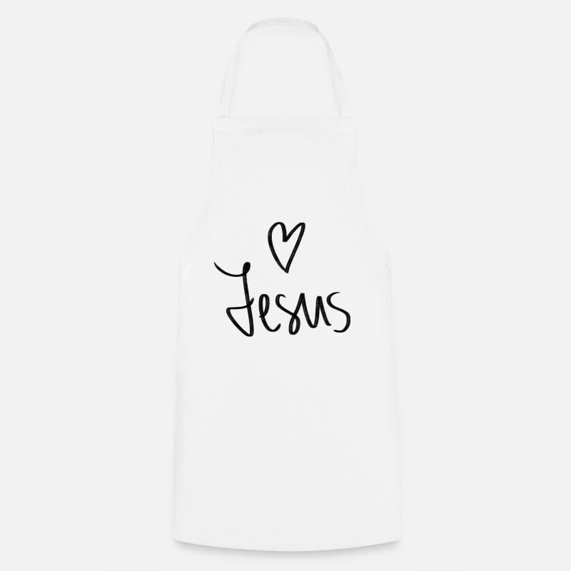 Jesus Heart - Cooking Apron - white