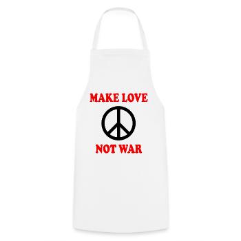Make love not war - Cooking Apron - white - Front - AI Model Male 185 dark (185cm)